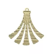 Textured brass pendant - Tassel - 22x19 mm - Gold Tone x2