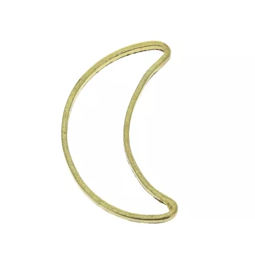 Moon pendant 15x9 mm for DIY jewelry creation - Gold Tone x10