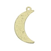 Hammered moon pendant 17x9 mm for DIY jewelry creation - Gold Tone x1