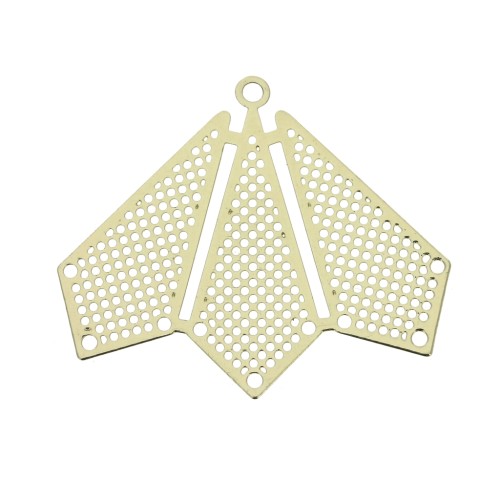 Pendant/spacer muti strand - Fan shape 22x26 mm - Gold Tone x1