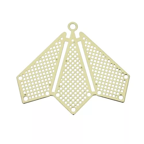 Pendant/spacer muti strand - Fan shape 22x26 mm - Gold Tone x1