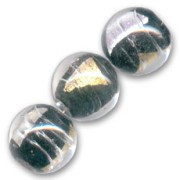 Gold and silver round bead 15mm Crystal/Jet x1|raw }}