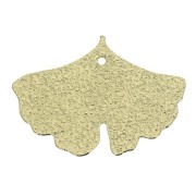 Sequin/charm with fine hammered effect - Ginkgo Leaf  15x20 mm - Gold Tone x2|raw }}
