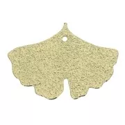 Sequin/charm with fine hammered effect - Ginkgo Leaf  15x20 mm - Gold Tone x2