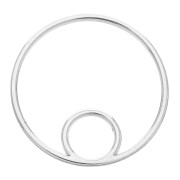 Double circle pendant 32 mm for DIY jewelry creation - Silver Tone x1|raw }}
