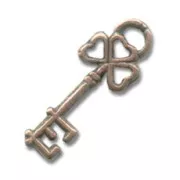 Key charm 20mm Old copper tone x1