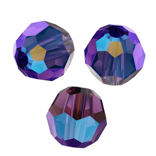 Round beads PureCrystal 5000 4 mm - Amethyst Shimmer x20