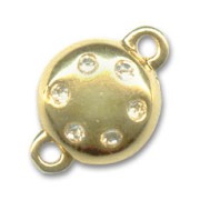 Magnetic clasp with strass 11mm Gold tone