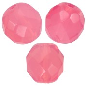 Fire Polished faceted round beads 10mm Rose Opal x10