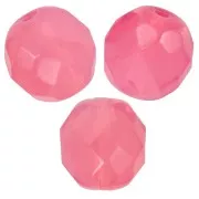 Fire Polished faceted round beads 10mm Rose Opal x10