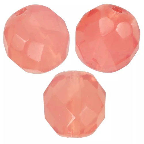 Fire Polished faceted round beads 10mm Rose Opal x10