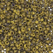 Miyuki Seed beads 11/0 4519 - Opaque Dark Yellow Picasso x8g