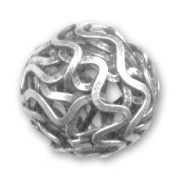 Filigreed metal ball 18mm Nickel tone x1|raw }}