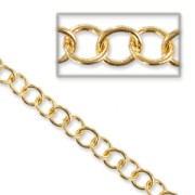 Chain round mesh 6,5mm fine gold plated x1m|raw }}