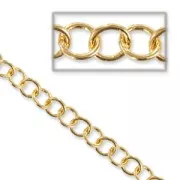 Chain round mesh 6,5mm fine gold plated x1m