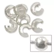 925 Sterling Silver Crimp cover 4mm x20