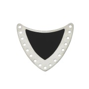 Multi-hole spacer with epoxy resin 25x27mm Silver Tone/Black x1|raw }}