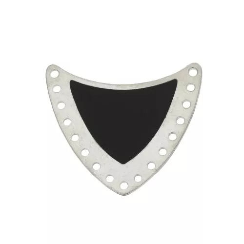 Multi-hole spacer with epoxy resin 25x27mm Silver Tone/Black x1