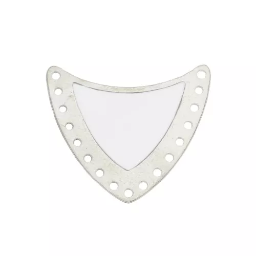 Multi-hole spacer with epoxy resin 25x27mm Silver Tone/White x1