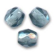 Fire Polished faceted round beads 3mm Montana Blue  x50