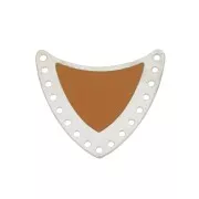 Multi-hole spacer with epoxy resin 25x27mm Silver Tone/Mustard x1