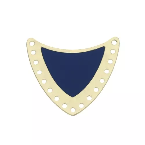 Multi-hole spacer with epoxy resin 25x27mm Gold Tone/Night Blue x1