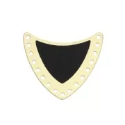 Multi-hole spacer with epoxy resin 25x27mm Gold Tone/Black x1