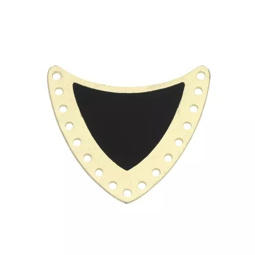 Multi-hole spacer with epoxy resin 25x27mm Gold Tone/Black x1