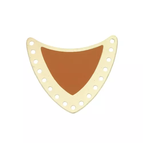 Multi-hole spacer with epoxy resin 25x27mm Gold Tone/Mustard x1