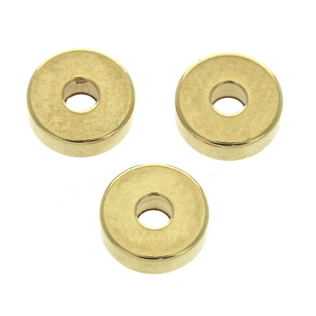 Brass Flat Washers Heishi 6x2 mm fine Gold plated x15 Perles & Co