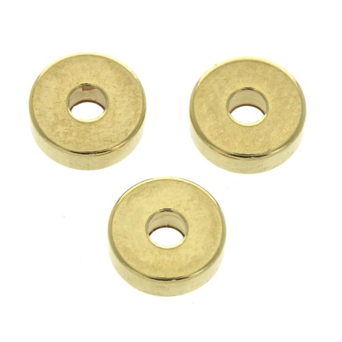 Brass Flat Washers Heishi 6x2 mm - fine Gold plated x15