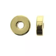 Brass Flat Washers Heishi 6x2 mm - fine Gold plated x15