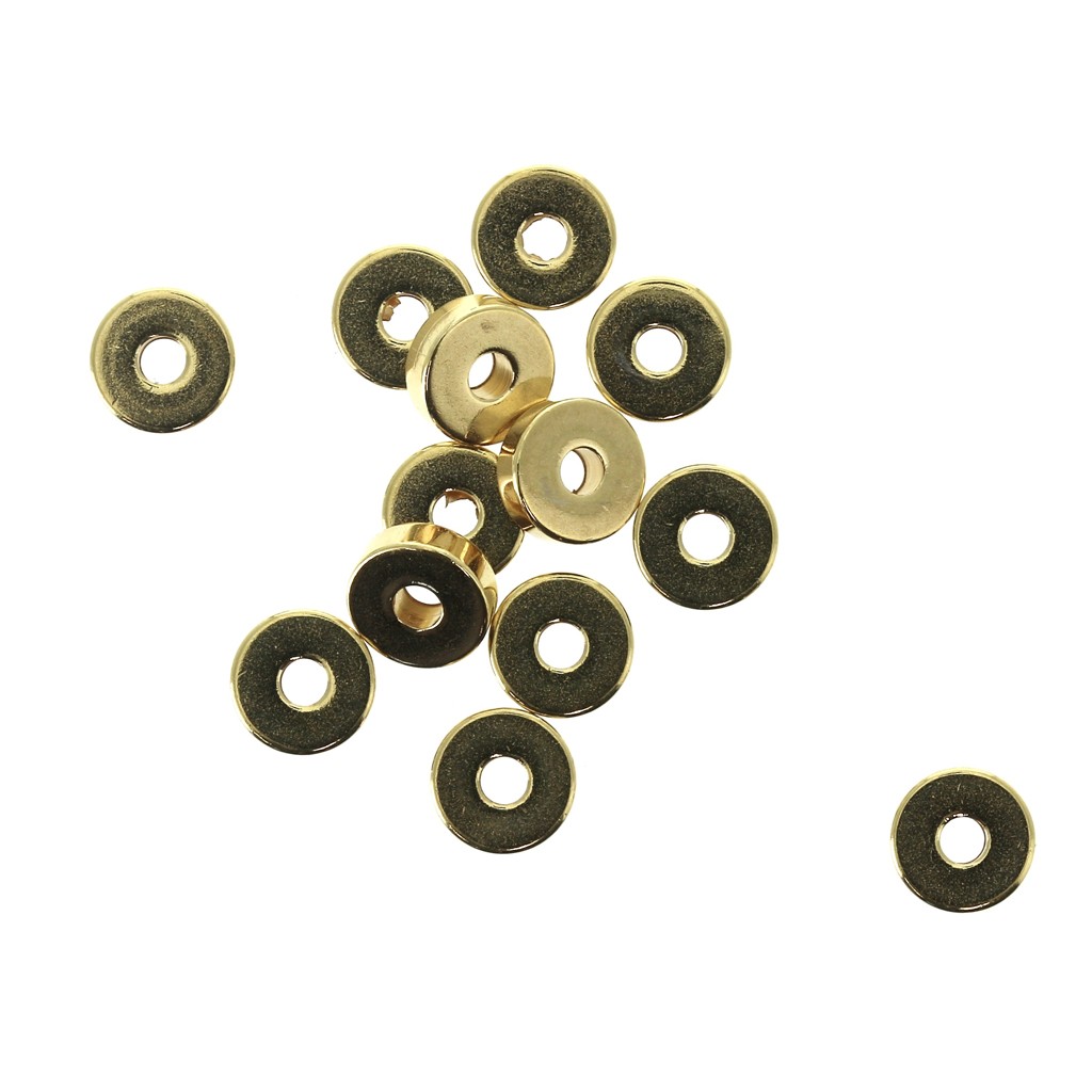 Brass Flat Washers Heishi 6x2 mm Gold Tone x15 Perles & Co