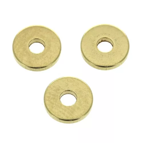 Brass Flat Washers Heishi 6x0.8 mm - fine Gold plated x15