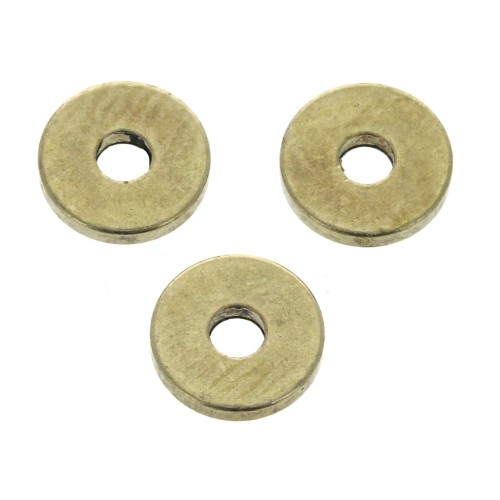 Brass Flat Washers Heishi 6x1 mm - Satin Gold Tone x15