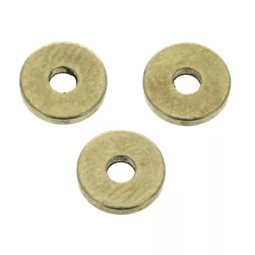 Brass Flat Washers Heishi 6x1 mm - Satin Gold Tone x15