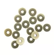 Brass Flat Washers Heishi 6x1 mm - Satin Gold Tone x15
