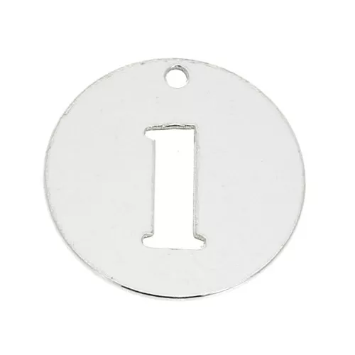 925 Sterling silver charm - Number 1 - 12 mm x1