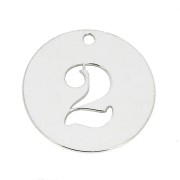 925 Sterling silver charm - Number 2 - 12 mm x1|raw }}