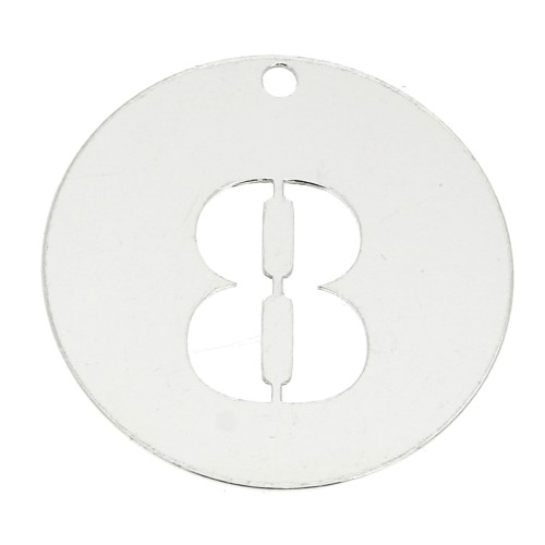 925 Sterling silver charm - Number 8 - 20 mm x1