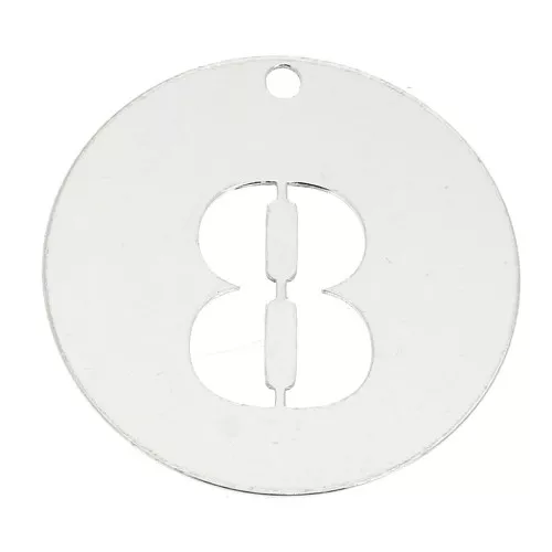 925 Sterling silver charm - Number 8 - 20 mm x1