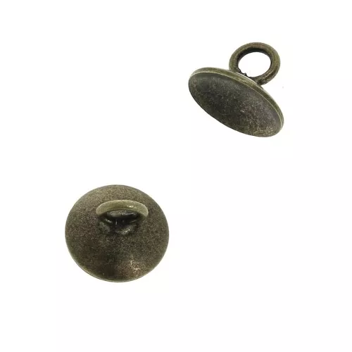Smooth bead cup - Pendant Holder - welded loop - 8 mm Bronze Tone x1