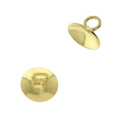 Smooth bead cup - Pendant Holder - welded loop - 8 mm fine Gold plated x1|raw }}