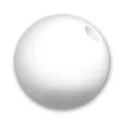 (Large hole) round bead 20mm White x1