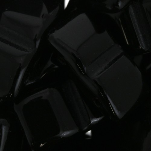 Czech Glass beads Carrier Bead 2 holes 9 x 17 mm Jet x 10