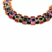 Czech Glass beads Carrier Bead 2 holes 9x17 mm Jet Hematite x10