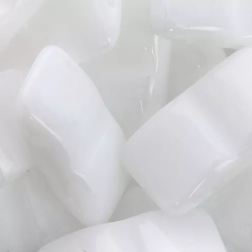 Czech Glass beads Carrier Bead 2 holes 9x17 mm Opaque White x10