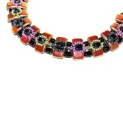 Czech Glass beads Carrier Bead 2 holes 9x17 mm Opaque Luster Rose x10