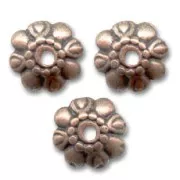 bead cap 9mm Old copper tone x8