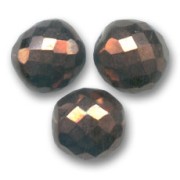 Fire Polished faceted round beads 12mm Dark Bronze x5